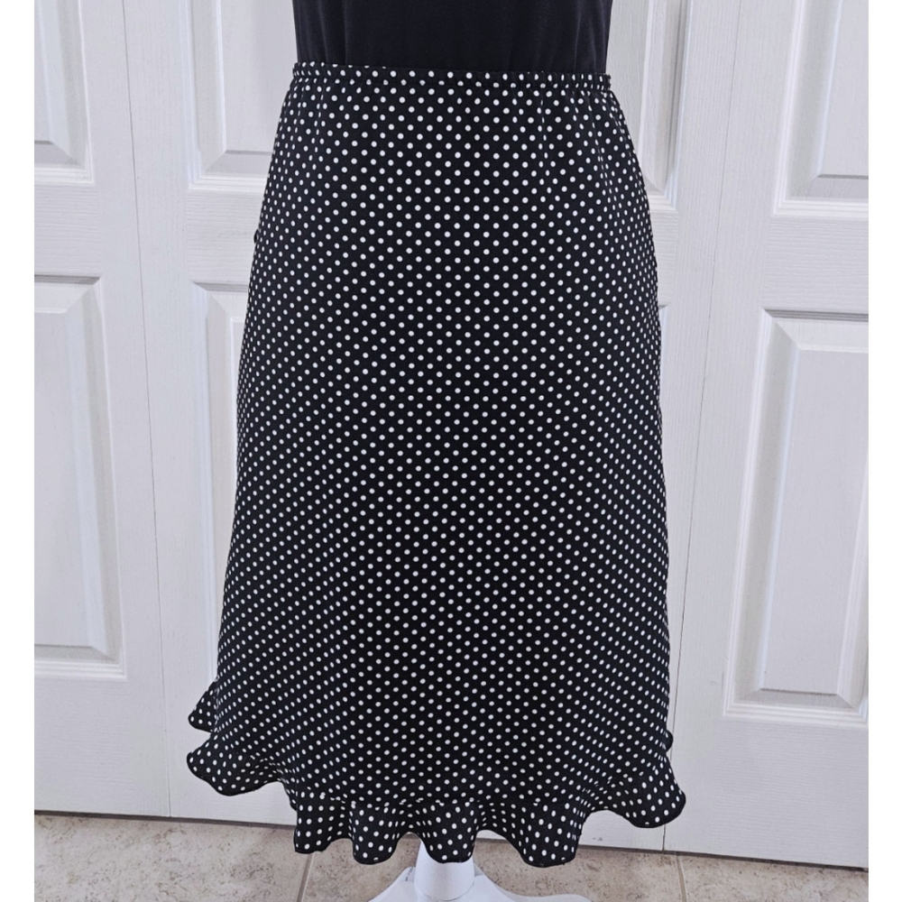 Polka Dot Black & White Spotted Midi Skirt PRINCIPLES Size 10